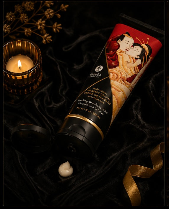 SHUNGA - CRÈME DE MASSAGE FRAISE ET CAVA 200 ML