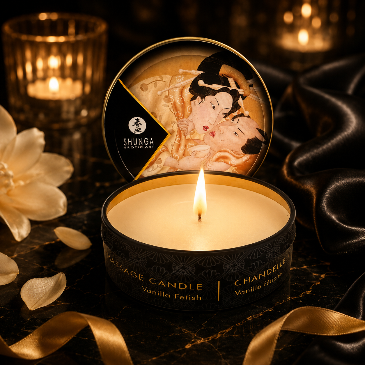 SHUNGA - BOUGIE DE MASSAGE MINI CARESS BY CANDELIGHT VANILLE 30 ML