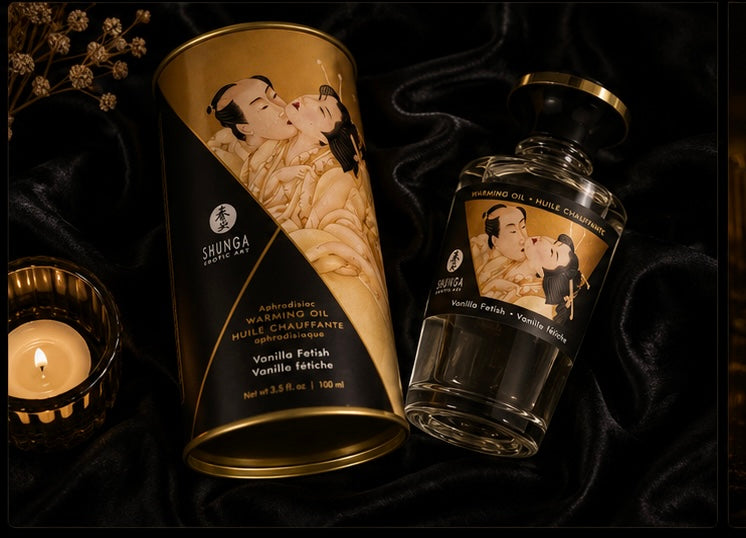 SHUNGA - HUILE DE MASSAGE EFFET CHALEUR SAVEUR VANILLE FÉTICHE 100 ML