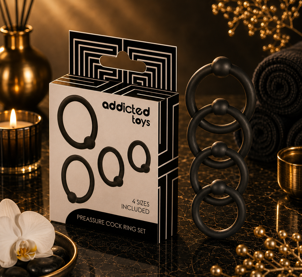 ✨Addicted Toys – Lot de 4 Anneaux en Silicone à Pression