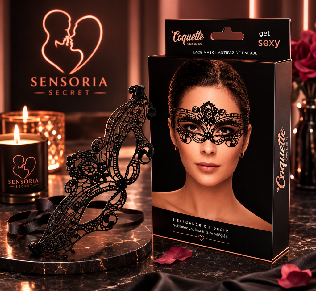 ✨Coquette Chic Desire – Masque Fine Dentelle Noire
