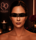 ✨Coquette Chic Desire – Masque en Dentelle Noire avec Ruban