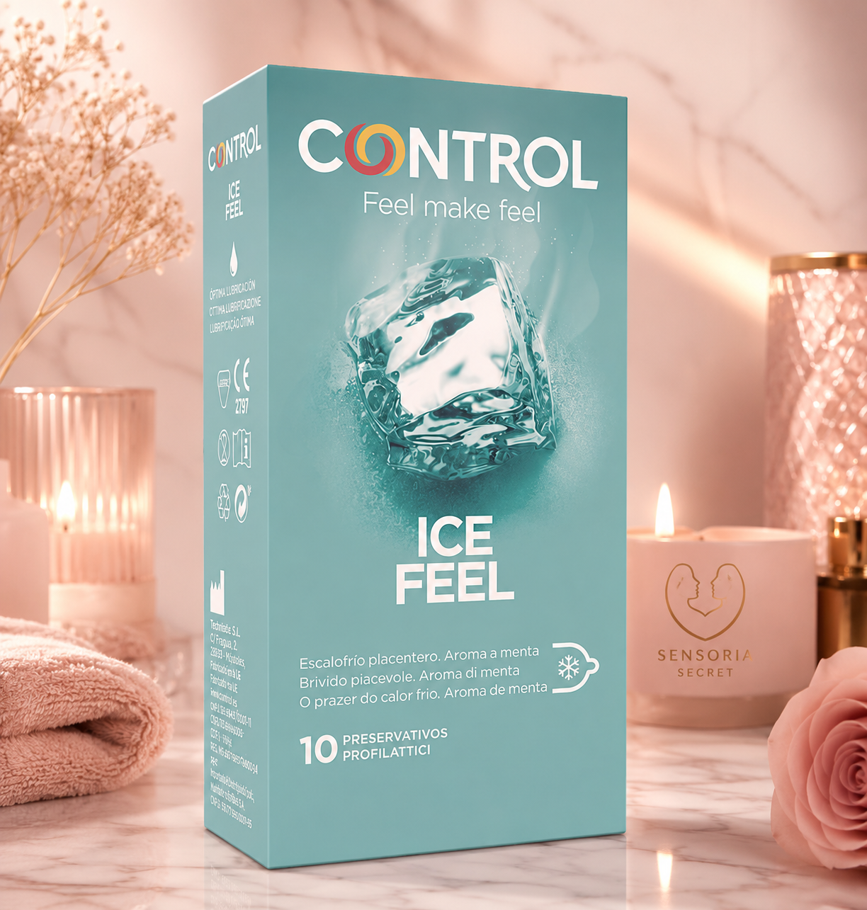 ✨Control – Ice Feel Cool (Boîte de 10 Préservatifs Effet Fraîcheur)