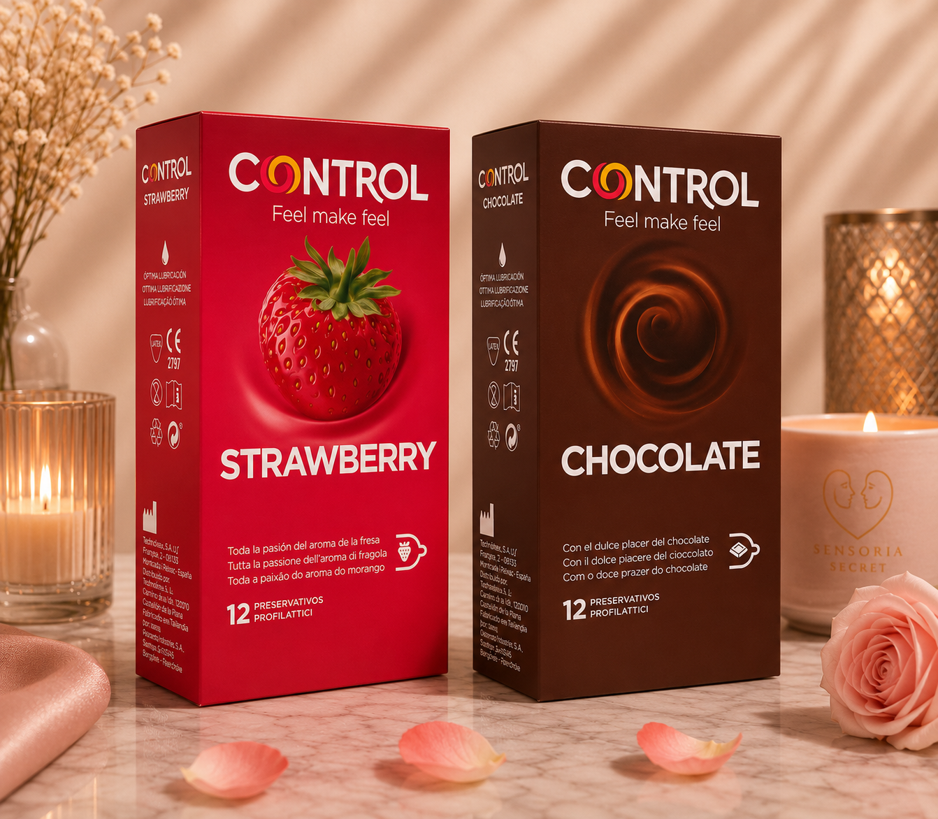 ✨Control – Adapta Aromatisés (Boîte de 12 Préservatifs )