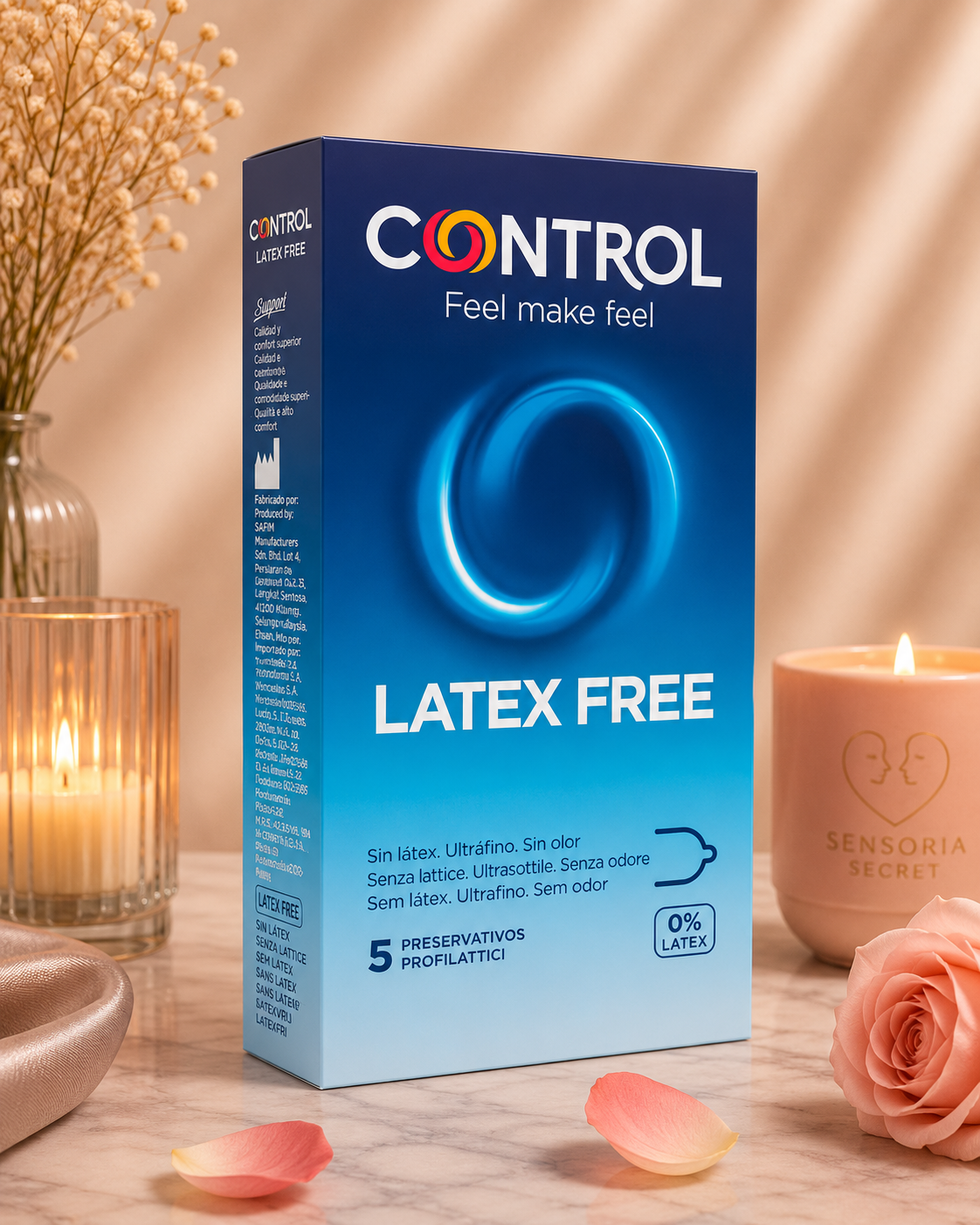 ✨Control – Free Sans Latex (Boîte de 5 Préservatifs)