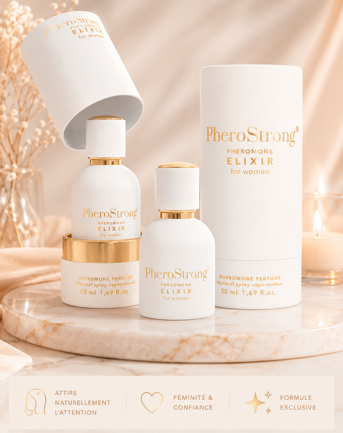✨PheroStrong Élixir de Phéromones pour Femme – 50 ml