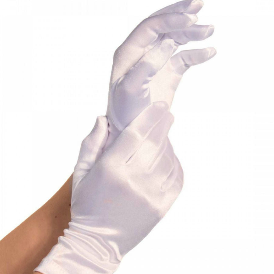 ✨Leg Avenue – Gants Satin Blancs